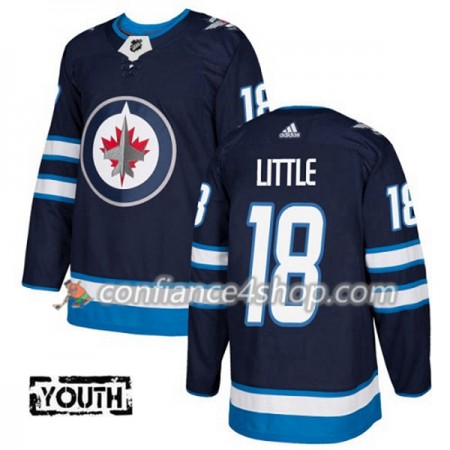 Adidas Maillot de Hockey Winnipeg Jets Bryan Little 18 2017-2018 Bleu Marine Authentic - Enfant